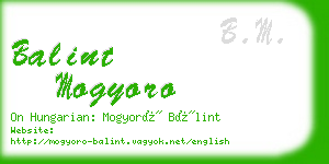 balint mogyoro business card